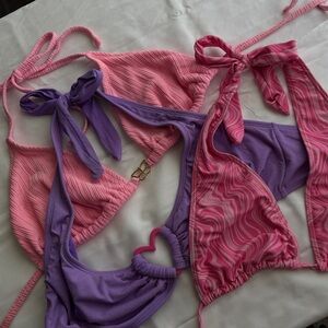 Pink and Purple Bikini Set